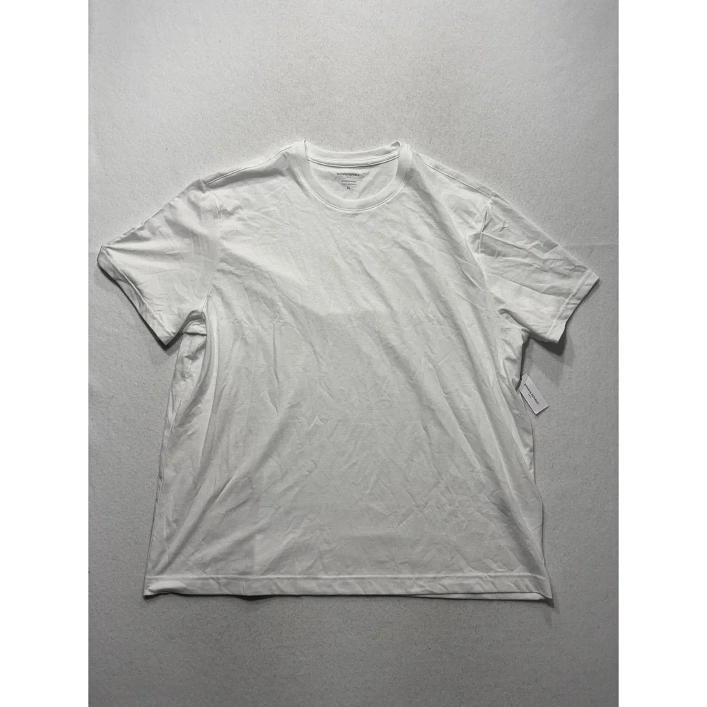 Banana Republic Shirt Mens XL White Premium Wash Crew Neck Short Sleeve Tee